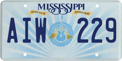 MS license plate AIW229