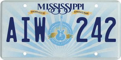 MS license plate AIW242