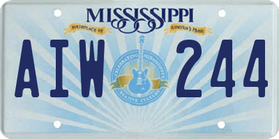 MS license plate AIW244