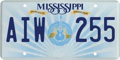 MS license plate AIW255