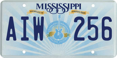 MS license plate AIW256