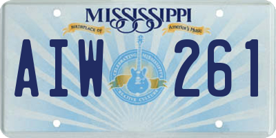 MS license plate AIW261