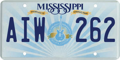 MS license plate AIW262