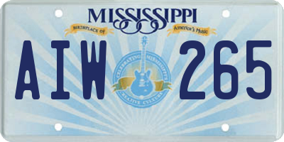 MS license plate AIW265