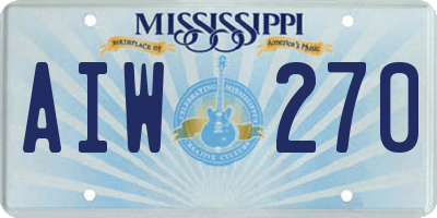 MS license plate AIW270