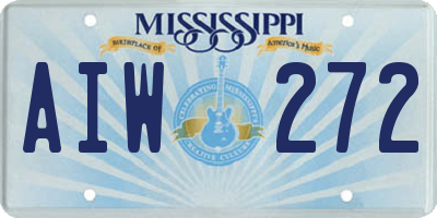 MS license plate AIW272