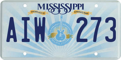 MS license plate AIW273