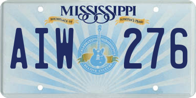 MS license plate AIW276