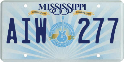 MS license plate AIW277