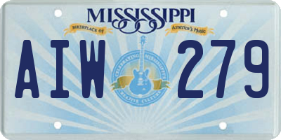 MS license plate AIW279