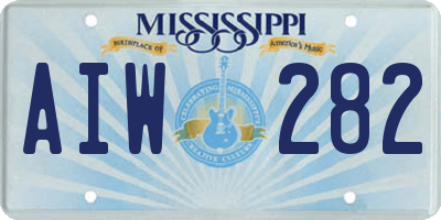 MS license plate AIW282