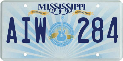 MS license plate AIW284