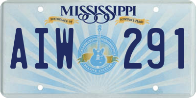 MS license plate AIW291
