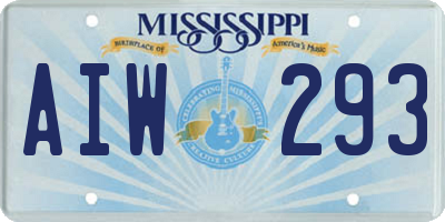 MS license plate AIW293