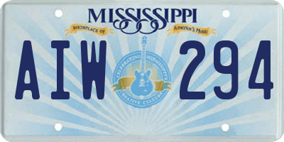 MS license plate AIW294