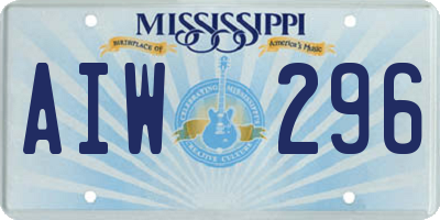 MS license plate AIW296