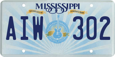MS license plate AIW302