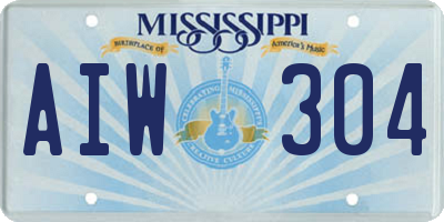 MS license plate AIW304
