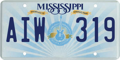 MS license plate AIW319
