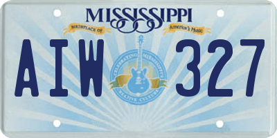 MS license plate AIW327