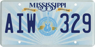 MS license plate AIW329