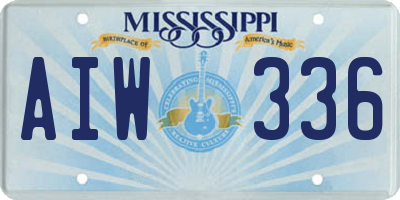 MS license plate AIW336