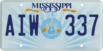 MS license plate AIW337