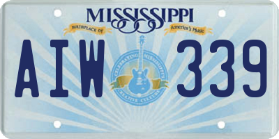 MS license plate AIW339
