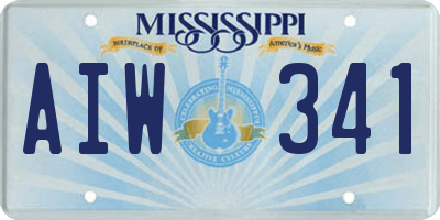 MS license plate AIW341