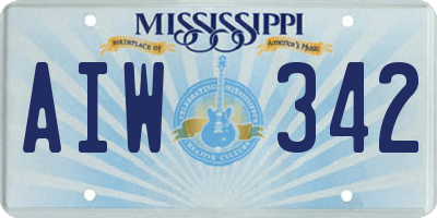 MS license plate AIW342