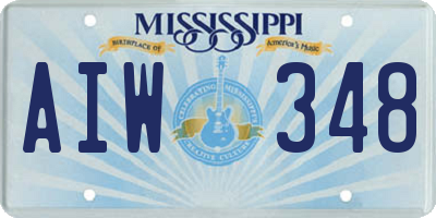 MS license plate AIW348