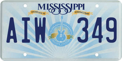 MS license plate AIW349