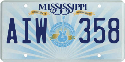 MS license plate AIW358