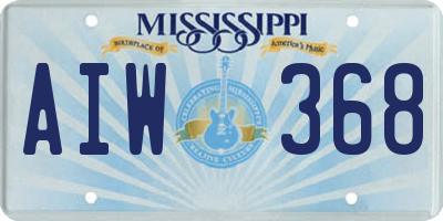 MS license plate AIW368
