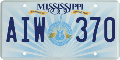 MS license plate AIW370