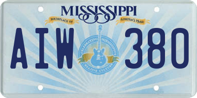 MS license plate AIW380