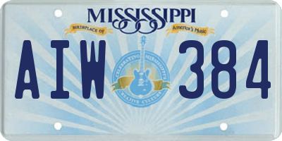 MS license plate AIW384