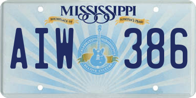 MS license plate AIW386