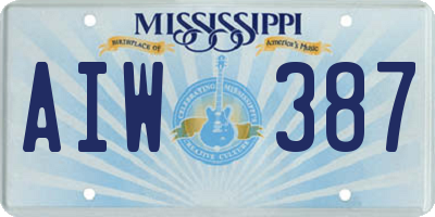 MS license plate AIW387