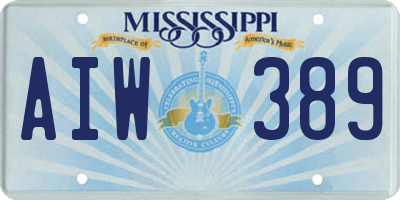 MS license plate AIW389