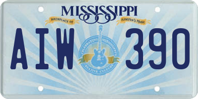 MS license plate AIW390
