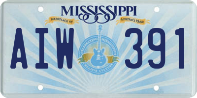 MS license plate AIW391