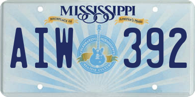 MS license plate AIW392