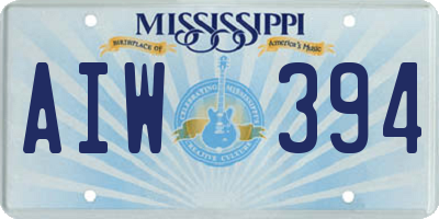 MS license plate AIW394