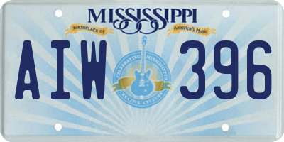 MS license plate AIW396