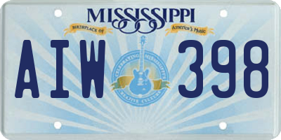 MS license plate AIW398