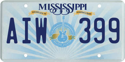 MS license plate AIW399