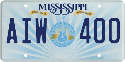 MS license plate AIW400