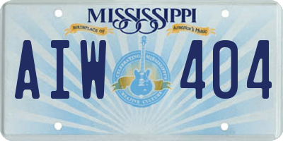MS license plate AIW404