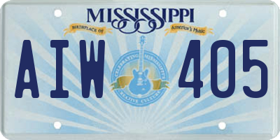 MS license plate AIW405